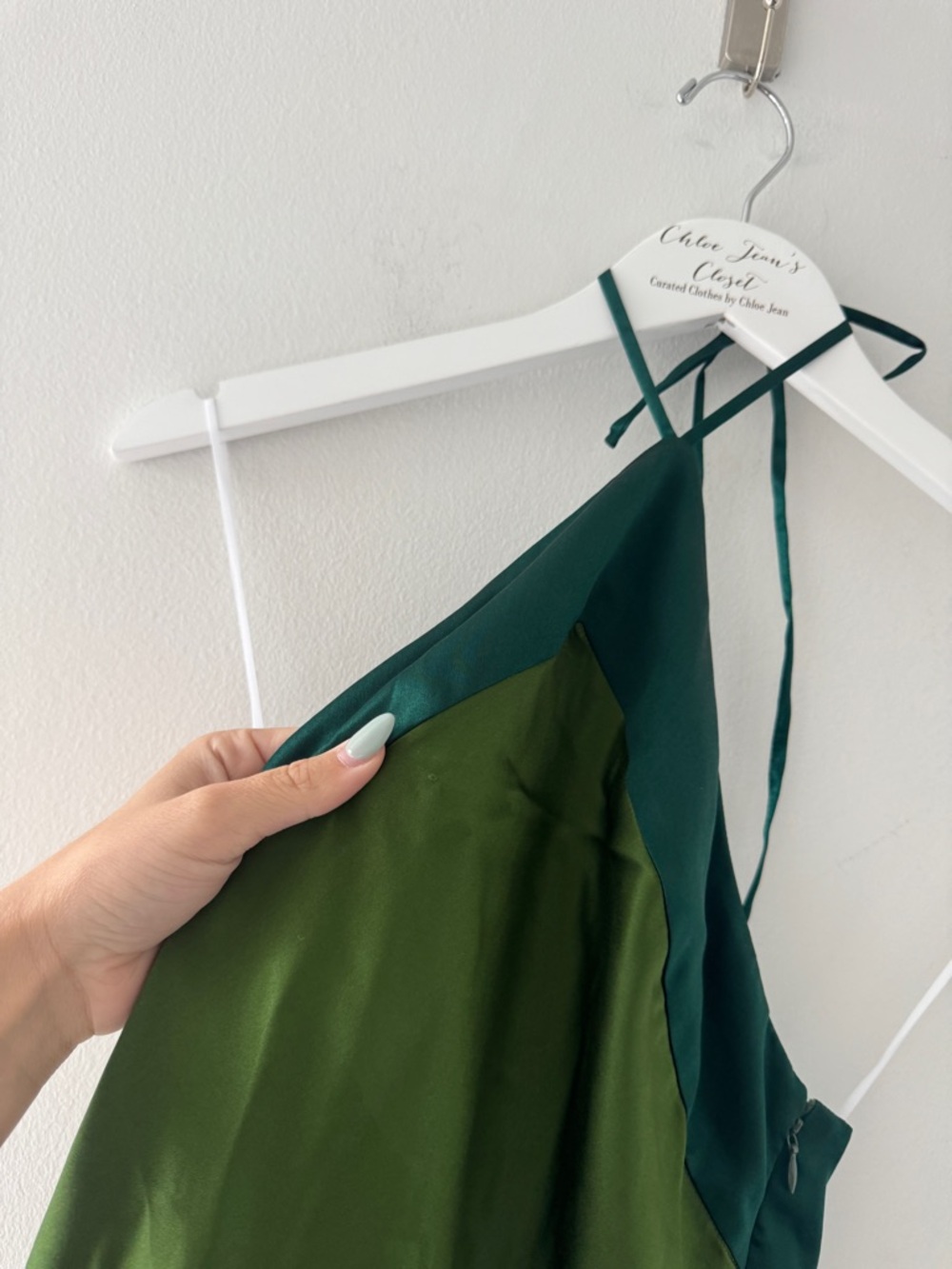 REFORMATION Jillian Silk Top in Topiary - Picture 5 of 10